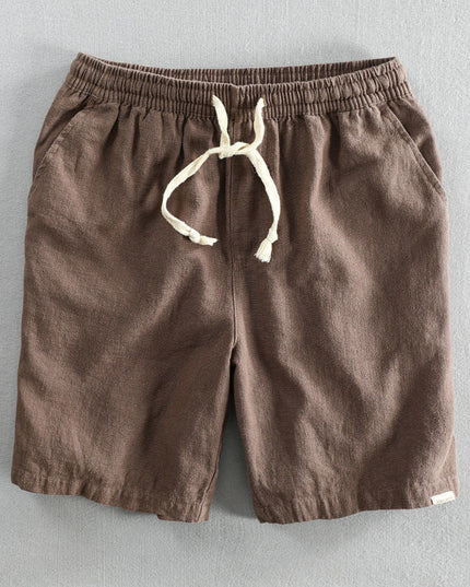 Men's Linen-Look Shorts with an Elastic Waist