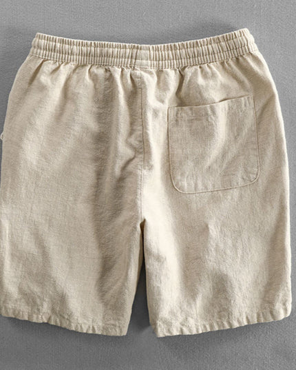 Men's Linen-Look Shorts with an Elastic Waist