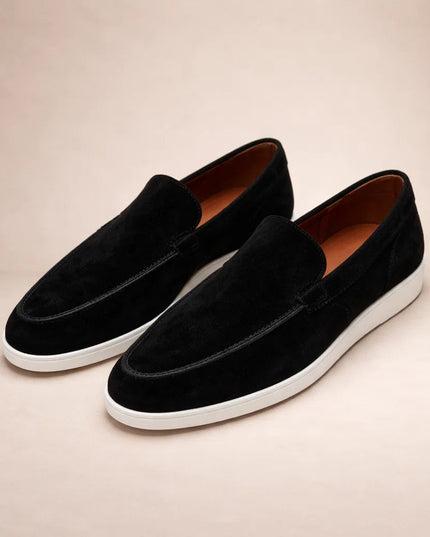 Men's Loafers in Suede with a Chunky White Sole