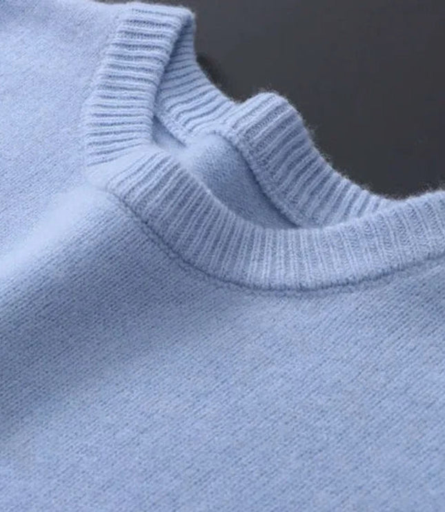 Men's Mohair Knit Crewneck Winter Pullover Sweater