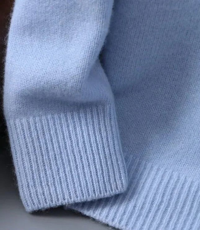 Men's Mohair Knit Crewneck Winter Pullover Sweater