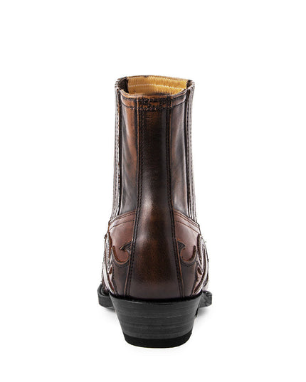 Men's Pointed-Toe Western Boots with Stitched Detail