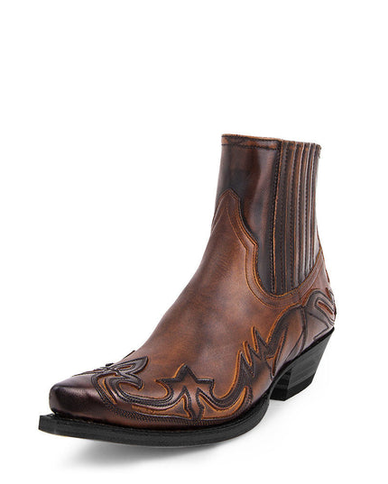 Men's Pointed-Toe Western Boots with Stitched Detail