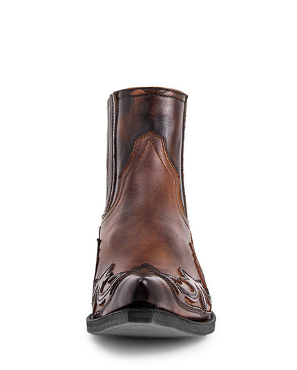 Men's Pointed-Toe Western Boots with Stitched Detail