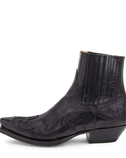 Men's Pointed-Toe Western Boots with Stitched Detail