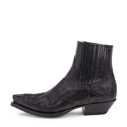 Men's Pointed-Toe Western Boots with Stitched Detail