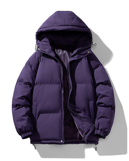 Men's Puffer Jacket in Funnel-Neck Style with a Hood