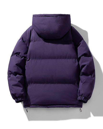 Men's Puffer Jacket in Funnel-Neck Style with a Hood