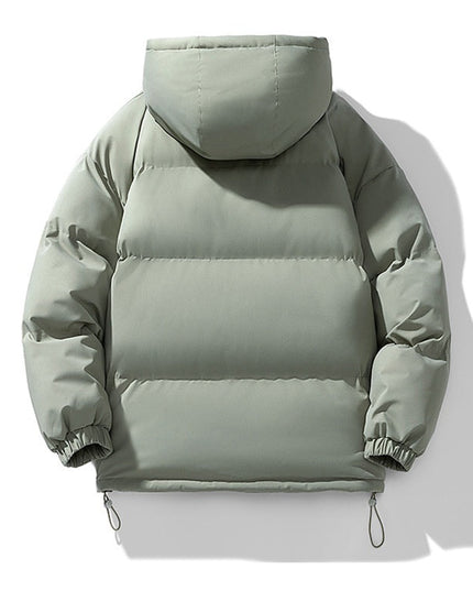 Men's Puffer Jacket in Funnel-Neck Style with a Hood