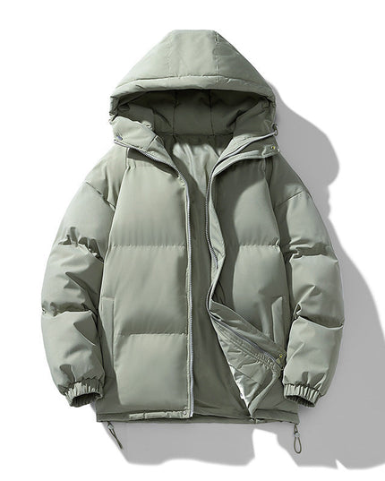Men's Puffer Jacket in Funnel-Neck Style with a Hood