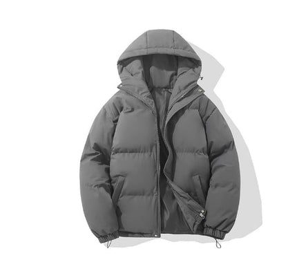 Men's Puffer Jacket in Funnel-Neck Style with a Hood