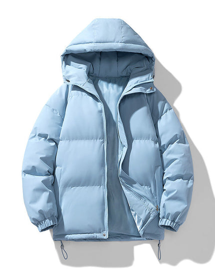 Men's Puffer Jacket in Funnel-Neck Style with a Hood