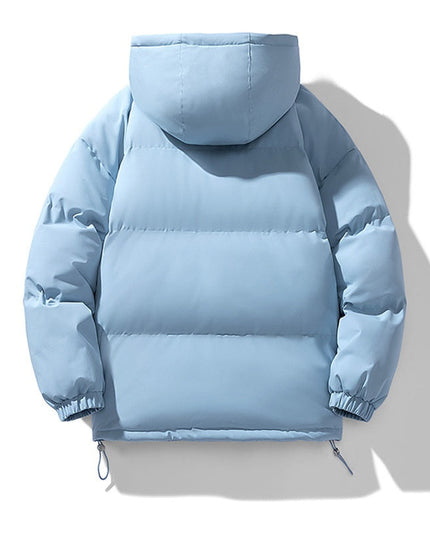 Men's Puffer Jacket in Funnel-Neck Style with a Hood