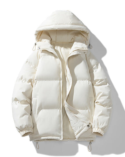 Men's Puffer Jacket in Funnel-Neck Style with a Hood