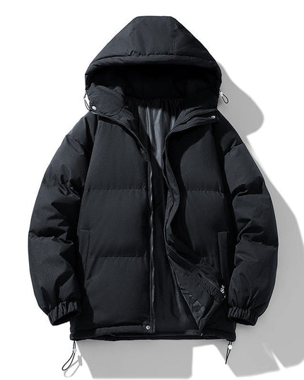 Men's Puffer Jacket in Funnel-Neck Style with a Hood