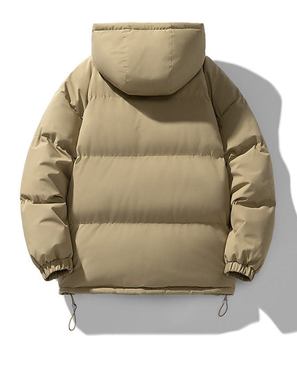 Men's Puffer Jacket in Funnel-Neck Style with a Hood