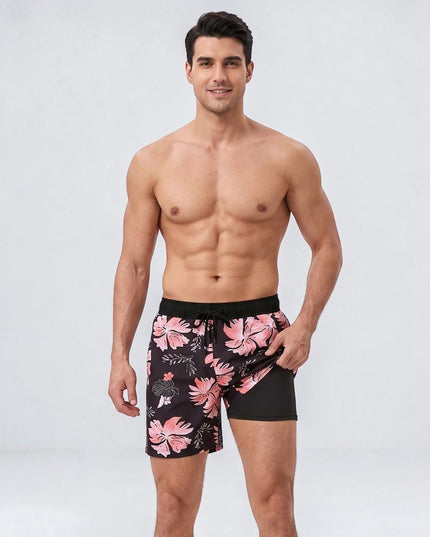 Men's Quick-Dry Swim Shorts with a Compression Liner