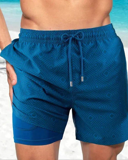 Men's Quick-Dry Swim Shorts with a Compression Liner