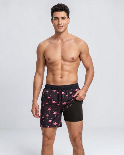 Men's Quick-Dry Swim Shorts with a Compression Liner