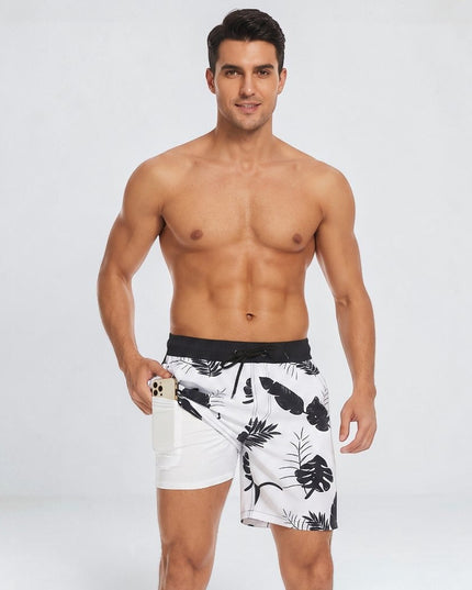 Men's Quick-Dry Swim Shorts with a Compression Liner