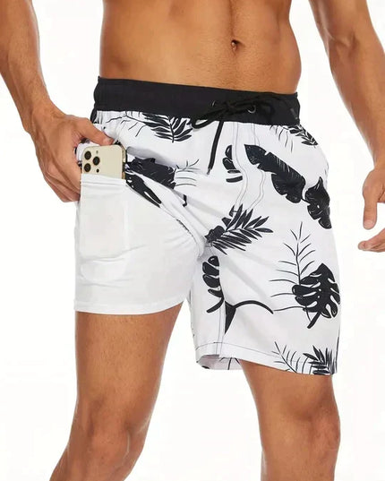 Men's Quick-Dry Swim Shorts with a Compression Liner