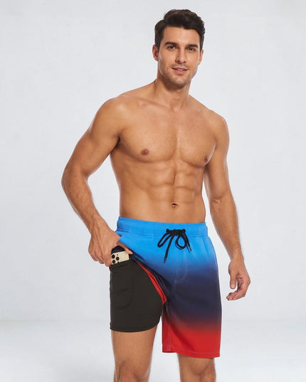 Men's Quick-Dry Swim Shorts with a Compression Liner