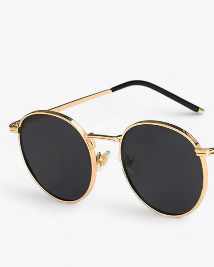 Men's Retro Round Sunglasses with a Double Bridge Detail