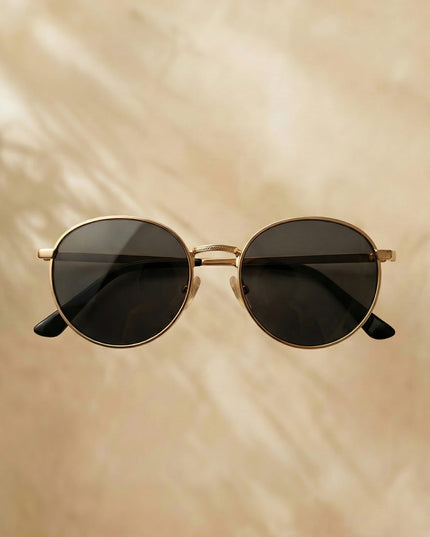 Men's Retro Round Sunglasses with a Double Bridge Detail