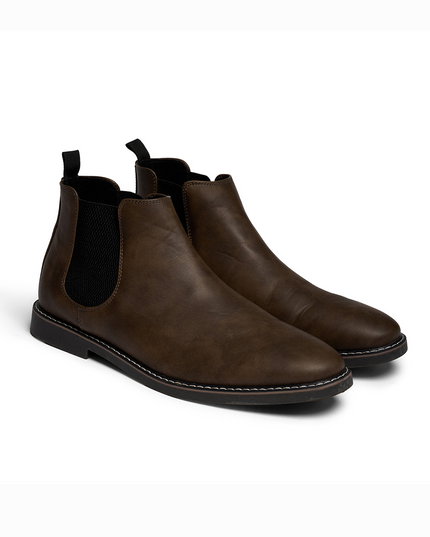 Men's Round-Toe Chelsea Boots with a Back Pull Tab