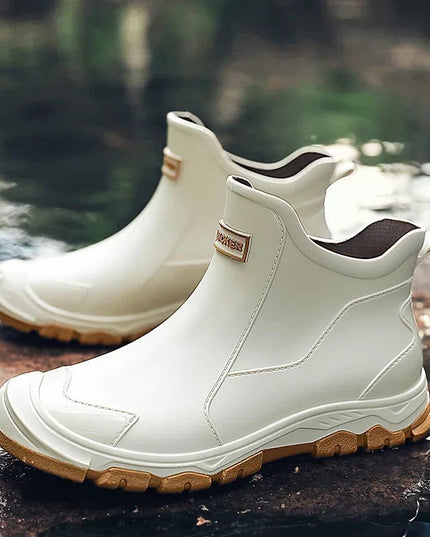 Men's Rubber Rain Boots with a Reinforced Toe