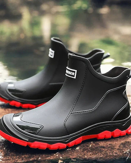 Men's Rubber Rain Boots with a Reinforced Toe