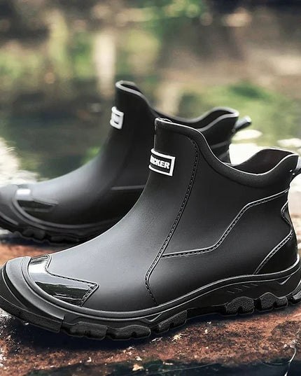 Men's Rubber Rain Boots with a Reinforced Toe
