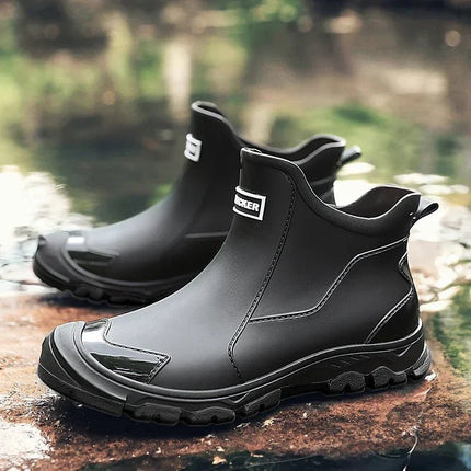 Men's Rubber Rain Boots with a Reinforced Toe