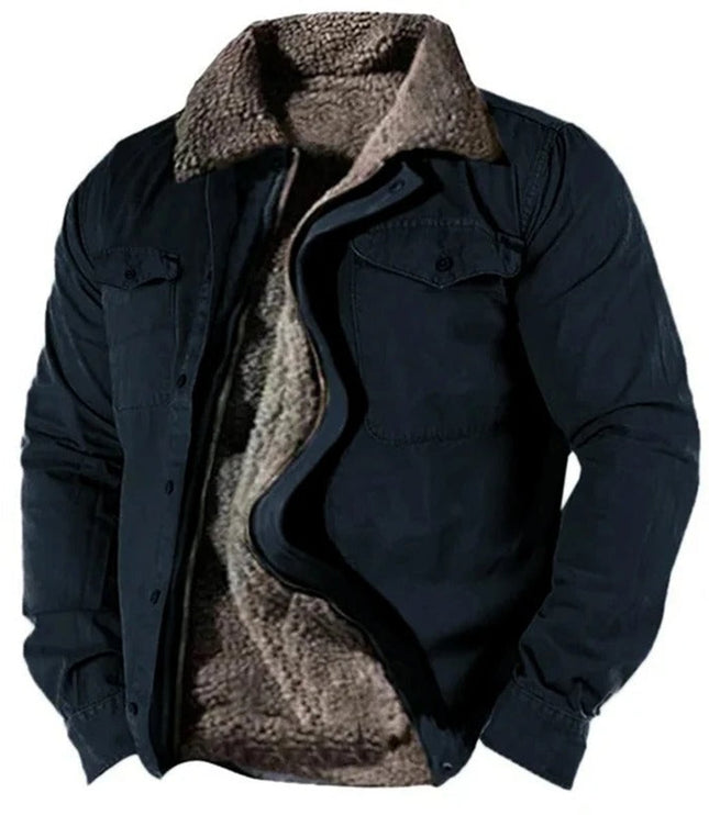 Men's Sherpa Lined Western Snap Front Shirt Jacket