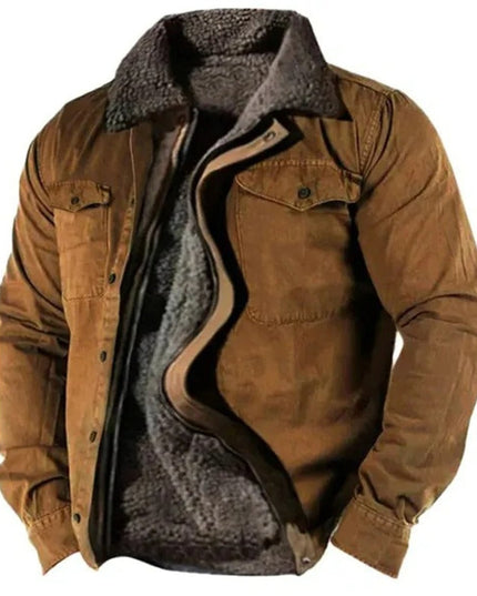 Men's Sherpa Lined Western Snap Front Shirt Jacket