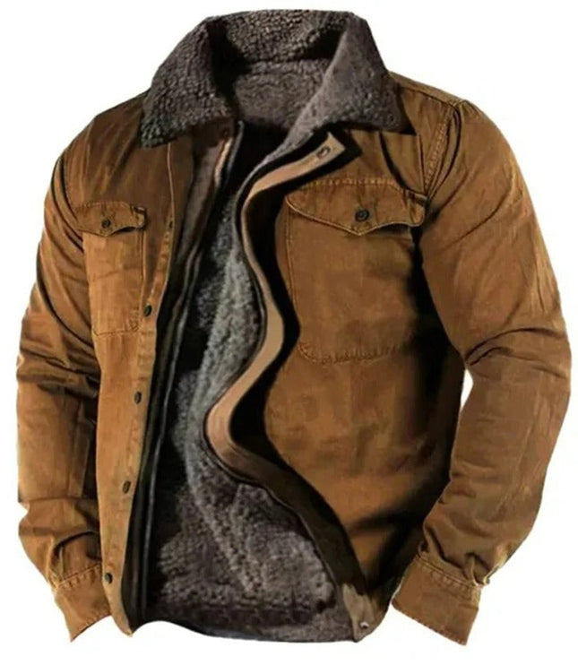 Men's Sherpa Lined Western Snap Front Shirt Jacket