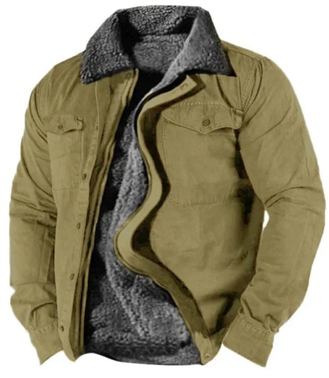 Men's Sherpa Lined Western Snap Front Shirt Jacket