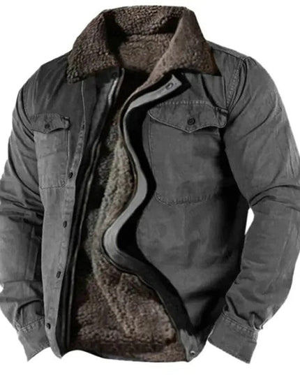 Men's Sherpa Lined Western Snap Front Shirt Jacket
