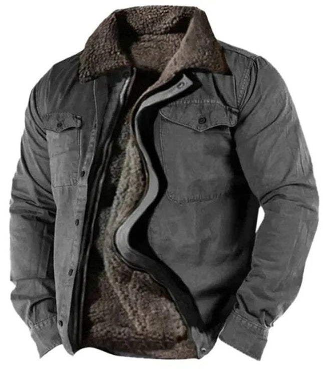 Men's Sherpa Lined Western Snap Front Shirt Jacket