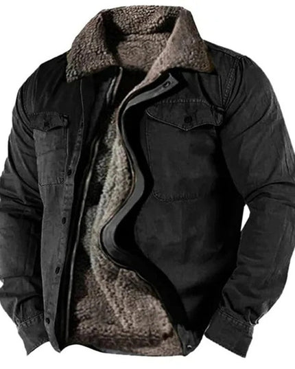 Men's Sherpa Lined Western Snap Front Shirt Jacket