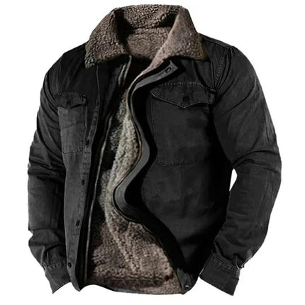 Men's Sherpa Lined Western Snap Front Shirt Jacket