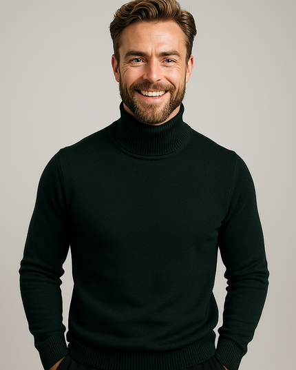 Men's Slim Fit Turtleneck Knit Pullover Sweater