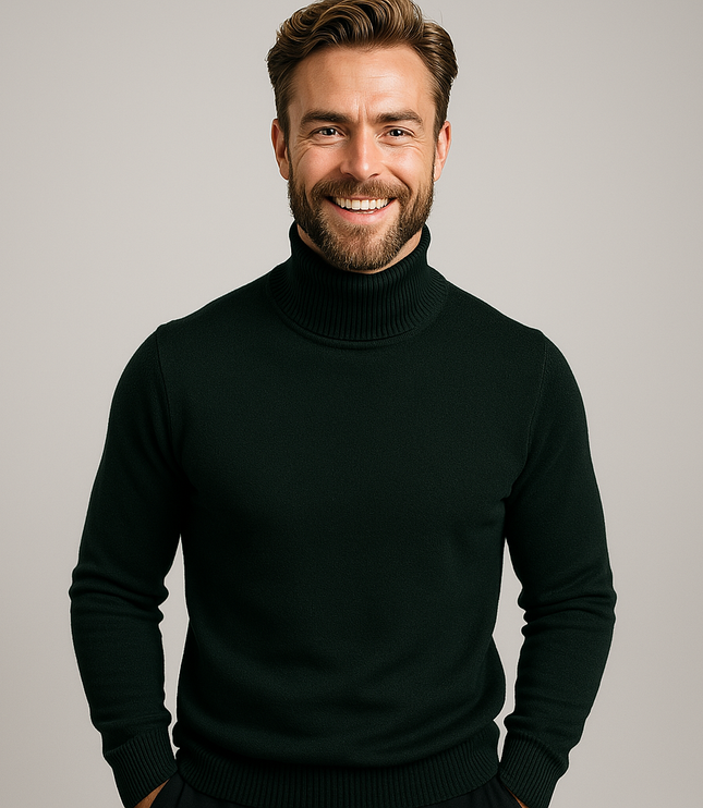 Men's Slim Fit Turtleneck Knit Pullover Sweater