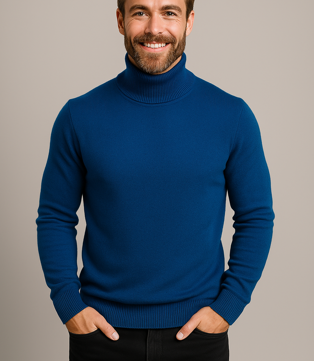 Men's Slim Fit Turtleneck Knit Pullover Sweater