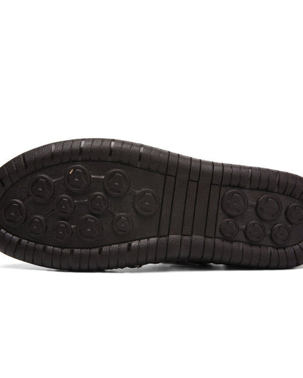 Men's Slip-On Leather Sandals with Side Cut-Outs