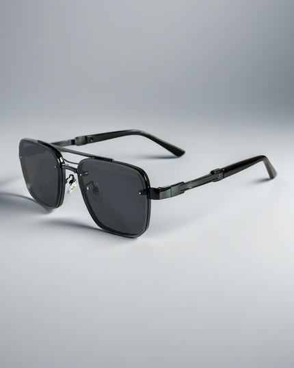 Men's Square Sunglasses with a Double Metal Bridge
