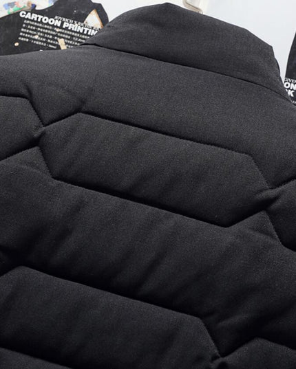 Men's Stand-Collar Jacket with Channel Quilting
