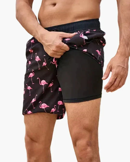 Men's Swim Shorts with a Built-In Compression Liner