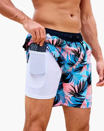 Men's Swim Shorts with a Built-In Compression Liner