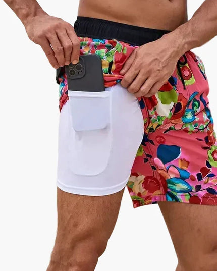 Men's Swim Shorts with a Built-In Compression Liner
